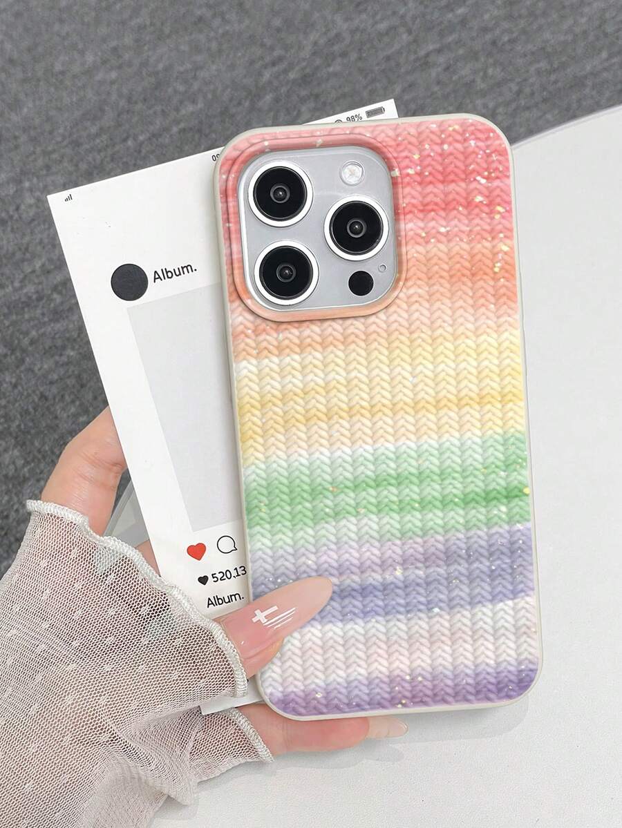 針織紋理 TPU 塗層手機保護殼,相容於 7, 7 Plus, 8, 8 Plus, X, XS, XR, XS Max, 11, 11 Pro, 11 Pro Max, 12, 12 Pro, 12 Pro Max, 13, 13 Pro, 13 Pro Max, 14, 14 Pro, 14 Pro Max, 14 Plus, 15, 15 Pro, 15 Plus, 15 Pro Max, 16, 16 Pro, 16 Plus, 16 Pro Max - 彩色 - 查看 1