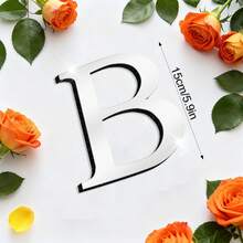 OUTANA Premium 1cm Thick 3D Mirror Wall Letters - Custom Acrylic Alphabet Sign For Wedding Initials, Party Backdrop & Luxury Home Decor (4"/6"/8" Sold Separately) - Silver - View 35