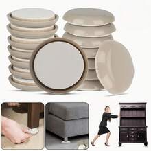 8PCS*45mm/12PCS*32mm/24PCS*25mm 自黏式家具滑墊，可重複使用且無噪音的家具腿滑墊，家具地毯移動墊，重型椅子腿地板保護墊，硬木地板移動墊 - A - 查看 1