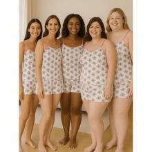 Kit 5 Pijama Feminino Baby Doll SOFT Estampado Promoção Short Doll - Multicolorido - Visão 4