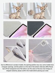 Ginkgo Tree & Deer Protective Case Compatible With IPad Air 8(M4)2026(11-Inch), Air 4/5 10.9 Inch, 7/8/9th 10.2 Inch, Built-In Pencil Slot Compatible With Samsung Tab S6 10.4 Inch, Compatible With Kindle 11th Gen(2022/2024), Kindle Clara 2E, Clara Colour, Clara BW (6-Inch) And Libra Colour (7-Inch),Cute Girly And Stylish Design, Tablet Desktop Decor, Birthday And Holidays. - Multicolor - View 6