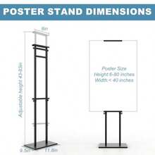Roll Up BannersPoster Stand For Display Sign Holder Floor Stand Double Sided Banner Stand With Non-Slip Base Heavy Duty 75 Height Adjustable Standing Sign Holder For Board Foam Double-Pole Sign Stand 1pack - Black - View 5