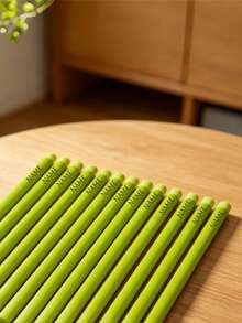 Customizable HB Green Barrel Black Wood Pencil, 3mm Thick Lead Core, Break-Resistant, Smooth Writing, Comes With Pencil Sharpener, Suitable For Drawing, Writing, Exams, Drafting, Sketching And Other Basic School Supplies - Multicolor - View 9