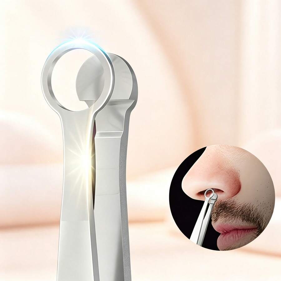 1 pièce Tondeuse à poils de nez en acier inoxydable, résout facilement les problèmes de ciseaux traditionnels qui rayent la cavité nasale, les débutants ont peur de l'utiliser, un nettoyage pas assez approfondi. Coupe facilement les poils de nez, nettoie les excès de poils, s'adapte à la courbe de la cavité nasale, coupe les poils de nez sans glisser, n'abîme pas la peau, convient pour les soins quotidiens du nez, le nettoyage des cheveux, les débutants peuvent facilement commencer, garde la cavité nasale fraîche et confortable - Voir 1