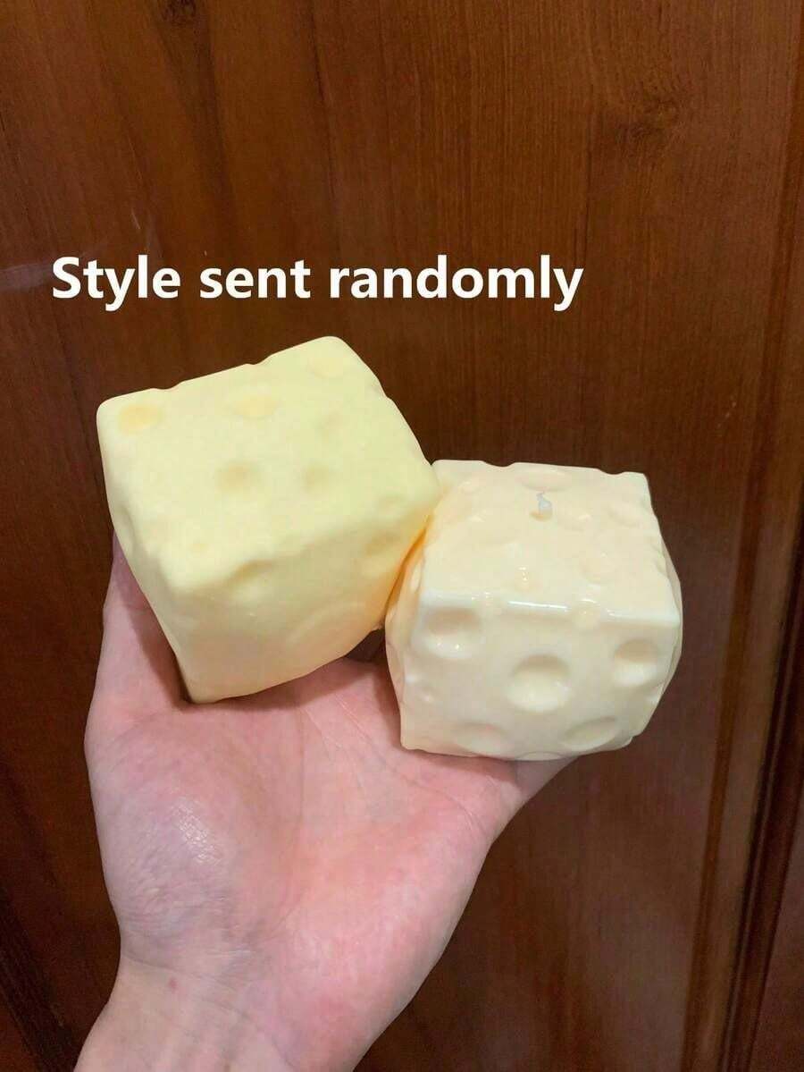 1 Piece Of Large Cheese Squishy Toy, Cheese Squishy Toy, Handmade, Square Squishy Toy Filled With Petroleum Jelly Or Flour, Non-Rebound Type, Moldable Cheese Squishy Toy, Soft Squishy Toy To Relieve Stress For Teenagers And Adults - 1 件隨機物品 - 查看 1