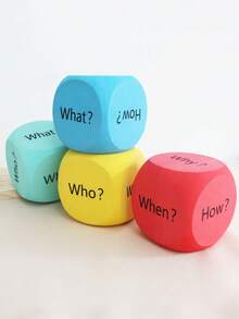 Quixorblex 1pc Interactive Learning Question Dice, English Teaching Prop And Educational Game, Classroom Activity Teaching Aid, Reading Writing Arithmetic Practice, Teacher Supplies, Parent-Child Learning, Back To School Season - Multicolor - View 7