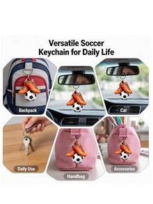 1pc Random Color 10/20pcs Mixed Pack 2D Flat Exquisite World Cup Soccer Ball & Soccer Shoe Keychain, Bag/Car/Phone/Key Decoration, Perfect Gift For 2026 World Cup, Teacher Appreciation, Father's Day - One Size Fits All - View 6