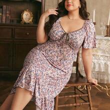 dagjydgfyja Côtesoire Camisón largo de punto floral elegante y romántico estilo francés, talla grande - Multicolor - Ver 7