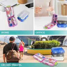 Compact Pill Organizer With Travel Case, 7-Day Capacity Medicine Labels Storage For Daily Medication Management (Pink Color) - Pink - View 8