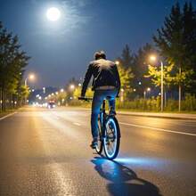 反光自行車輪轂貼紙，防水夜間騎行安全警示條，高亮度反光條適用於自行車輪圈和輻條 - 彩色 - 查看 2