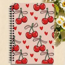 Cherry And Heart Spiral Notebook, Premium Paper, College-Grade Office And School Use Journal, Ideal Gift For Friends, Siblings, Educators And Learners - C - View 1