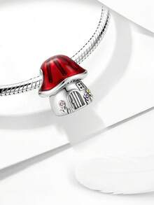 1pc Fashionable Mushroom House Bead Decor, Suitable For Women Bracelet DIY Jewelry Making And Daily Decoration, Girls Accessory - Style 7 - View 5