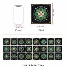 OUTANA 24pcs Vintage Mandala Peel And Stick Tile Stickers, Self-Adhesive Vinyl Decals With Intricate Green, Brown, Beige Patterns, Suitable For Kitchen And Bathroom Backsplash, 10/15/20/30cm - Multicolor - View 29