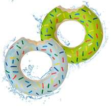 Adult And Children Donut Shaped Swim Ring, Swimming Pool Party Decoration Inflatable Float, Lake Water Floating Toy - Multicolor - View 6