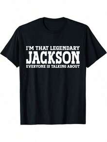 Funny T-Shirt With Jackson's Personalized Name - Black - View 1