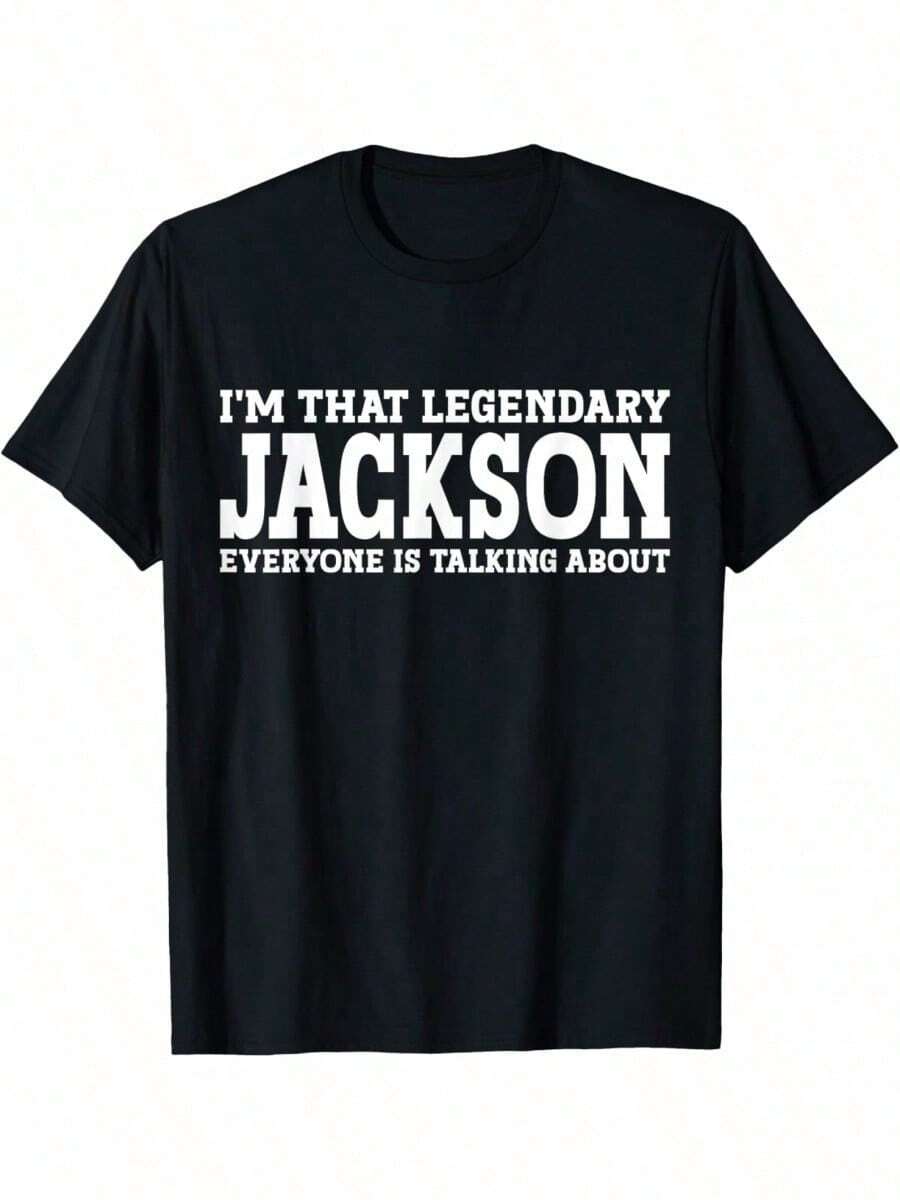 Funny T-Shirt With Jackson's Personalized Name - Black - View 1