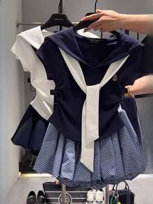 Women Tops - Navy Blue - View 4