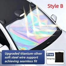 1PC 2026 Portable Titanium-Silver Heat-Insulating Sunshade: Foldable, Easy To Store, Provides Effective Heat And Light Insulation, Quickly Creates A Cool Driving Environment, And Is An Essential Car Interior Accessory That Is Easy To Install - B - View 11