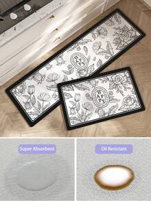 DAJIANG 1pc Bohemian Vintage Kitchen Runner Rug, Non-Slip Rubber Backing, Washable Kitchen Mat, Thick Kitchen Floor Rug Suitable For Hallway, Laundry Room, Holiday Room Decor - Multicolor - View 4