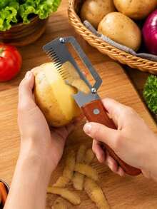 1pc Stainless Steel Peeler, Dual-Use Slicer & Julienne Cutter With Bottle Opener. Sharp, Sturdy And Ergonomic. Perfect For Home Use, Outdoor Cooking, Camping, RV, Picnic, Hiking And Road Trips. Ideal Kitchen Accessory And Thoughtful Fathers Day Gift. - Multicolor - View 9