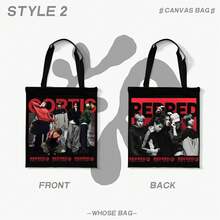 2 túi canvas CORTI/S CRT, in hai mặt CORTI XANH XANH ĐỎ ĐỎ, vải canvas bền, túi tote tái sử dụng dung tích lớn, phù hợp cho fan COER đi làm và mua sắm hàng ngày, JAMES/JUHOON/KEONHO/SEONGHYEON/Park Woo-Joo COLOR OUTSIDE THE LINES XANH ĐỎ What You Want GO! CORTI/S nhóm nam K-Pop thế hệ 5 ra mắt - Nhiều màu - Xem 14