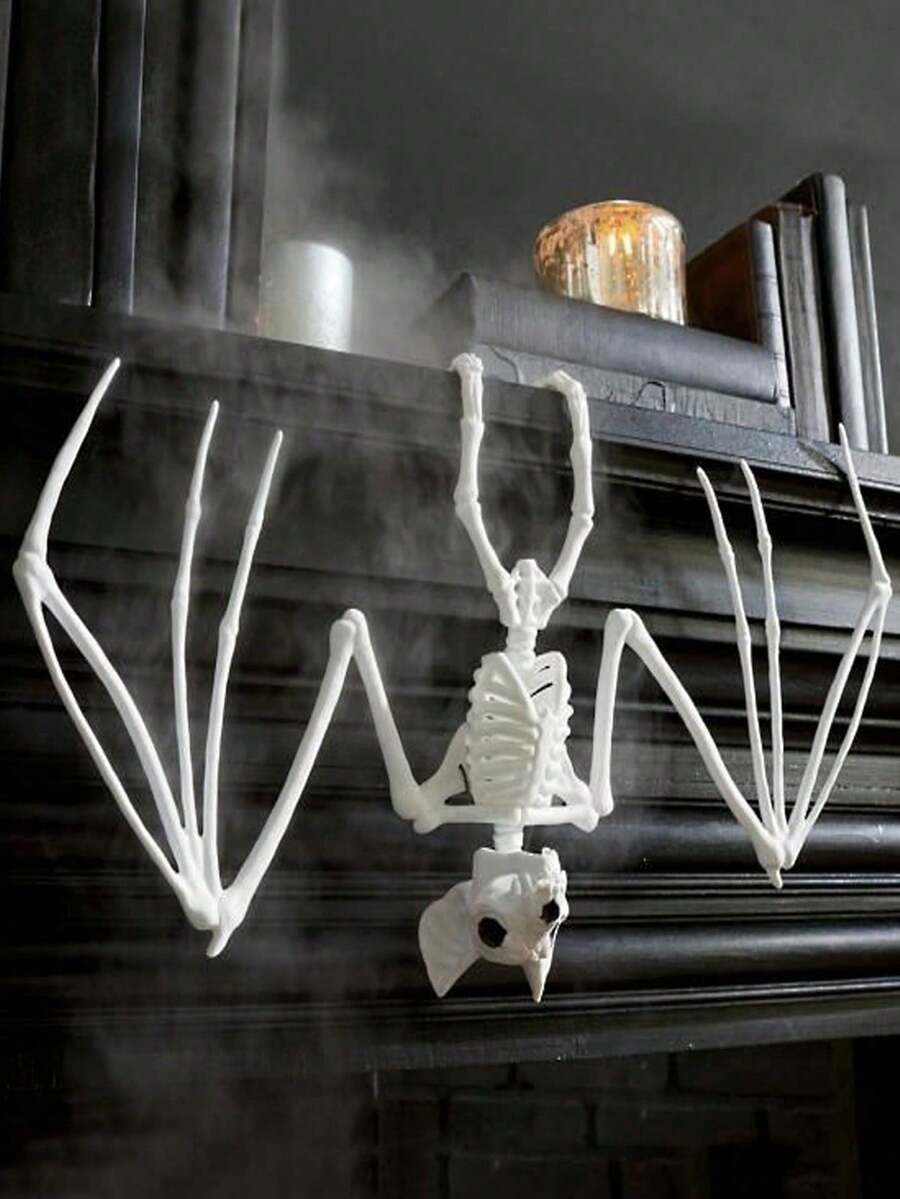 Halloween Decorations: Realistic Bat Skeleton And Scary Bat Skull - Haunted House Party Atmosphere Props, Home Hanging Decor; Suitable For Halloween Themed Party Backdrop Arrangement, Also Suitable For Autumn/Winter Season And Christmas Holiday Decor. - Multicolor - View 1