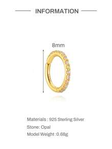SereneSpark 1 chiếc bông tai vòng huggie nhỏ mạ vàng 18K bạc sterling 925 đính đá opal pave, không gây dị ứng chống xỉn màu, size 6/7/8mm, đeo được cho helix, tragus, conch và dái tai, bông tai xếp chồng thanh lịch cho hằng ngày, công sở, đám cưới, tiệc tùng và du lịch, quà sinh nhật và quà cưới lý tưởng cho nàng - Vàng - Xem 9