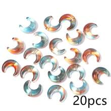 20顆/包 玻璃彩色透明月亮形散珠 13X15mm 卡通新月珠，適用手鍊、手機鍊、鑰匙圈吊飾裝飾，手工DIY珠寶配件 - 月亮形散珠 - 查看 19