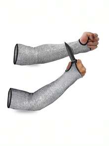 1/2pcs High Abrasion Resistant Cut-Proof HPPE Material Long Arm Breathable Cut Level 5 Thickened Protective Work Sleeve Covers, Arm Guards, Scratch Resistant, Welding Slag Resistant, Cut Resistant, Puncture Resistant, Arm Work Protection Safety - Grey - View 14