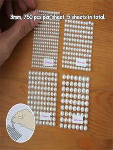3Mm 4Mm 5Mm 6Mm Acrylic Imitation Pearls Sticker | Crystal Self Adhesive Rhinestone Stickers For Grand Event Party Decoration - A - View 10