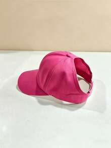 1pc/2pcs Solid Color Ponytail Baseball Cap Girl's Fashion Sports Sun Protection Hat - Multicolor - View 25