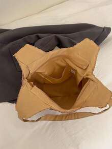 Large Capacity Woven Tote Bag For Women - Khaki - View 6