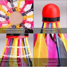 11Pcs Colorful Badminton Balls Barrel Packaging Lightweight Durable Shuttlecocks For Beginners Adults Daily Game - Multicolor - View 3