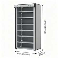 Grey Dust-Proof Shoe Rack, Multi-Layer Minimalist Freestanding Shoe Storage Rack, Easy Assembly Space-Saving Storage Rack, Suitable For Dorms And Homes, 6/8/10 Layers Optional (Can Hold 15-27 Pairs Of Shoes) - Grey - View 7