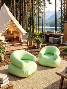 1pc Portable Inflatable Outdoor Lounge Chair, Soft Comfortable U-Shaped Bean Bag Chair, Breathable PVC Material, Ergonomic Design, Modern Seat, Lightweight Structure, Compact Cushion, Foldable Inflatable Outdoor Lounge Chair/Sofa, Suitable For Living Room, Balcony, Camping, Picnic, Outdoor Seating, Camping Chair - Multiple Styles - View 9