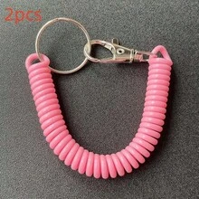 10pcs/2pcs/1pc Colorful Spiral Keychain Phone Cord Anti-Loss Lanyard EVA Spring Retractable Rope Strap Key Ring, Anti-Loss Rope, Bag Phone Lanyard - Multicolor - View 9