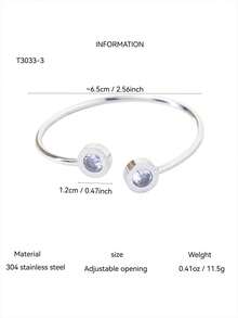 TONSI 1 chiếc vòng tay dạng hở C-shape phong cách thời trang Pháp tối giản Ins cao cấp, mạ vàng 18K thép không gỉ, đính đá zirconia và đá rhinestone, thiết kế số La Mã đôi, ít gây dị ứng, dễ phối đồ, phù hợp cho nữ đi làm hàng ngày, hẹn hò, du lịch, đeo đôi - Nhiều màu - Xem 8