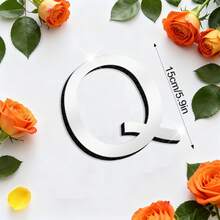 OUTANA Premium 1cm Thick 3D Mirror Wall Letters - Custom Acrylic Alphabet Sign For Wedding Initials, Party Backdrop & Luxury Home Decor (4"/6"/8" Sold Separately) - Silver - View 87