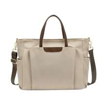 A Large-Capacity Computer Storage Bag With Multiple Compartments, A Modern Briefcase For Daily Commuting For Women, A Versatile Oxford Cloth Tote Bag, An Essential Shoulder Bag For Autumn And Winter, Suitable For Daily Commuting, Shopping And As A Christmas Gift - 杏色 - 查看 5