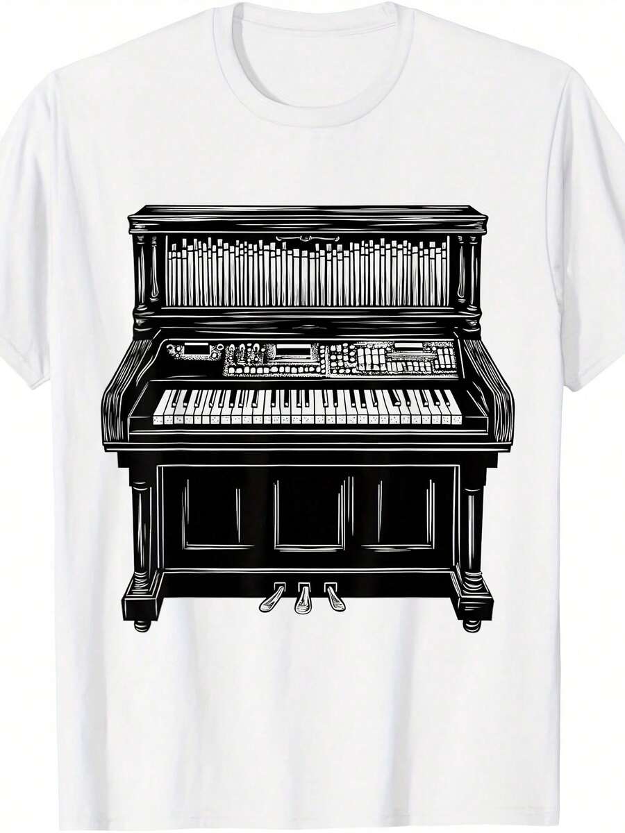 Camiseta con Retrato Abstracto de Artista - Gris - Ver 1