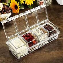 8pcs Acrylic Spice Jars Set With Lids And Spoons - Transparent Seasoning Containers, Lead-Free Plastic, Kitchen Cooking Storage Canisters For Salt, Sugar, Spices, Etc. - Clear - View 4