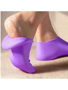 2 Pairs Silicone Moisturizing Socks - High Elastic Aloe Vera Soothing Anti-Slip Gel Heel, Nighttime Home Foot Care, Softening And Moisturizing, No Shoes Needed, Soft Texture, Women's Moisturizing Anti-Cracking Sole Socks, Suitable For Dry Heels - Foot Care - Multicolor - View 3