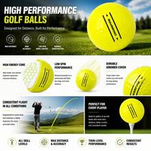 12pcs Master Tournament Golf Balls - High Performance Long Distance Golf Balls, Double-Layer Design For Enhanced Stability And Distance, Improved Spin And Control, Suitable For Golfers Of All Levels, Random Assorted Numbering - Yellow - View 5