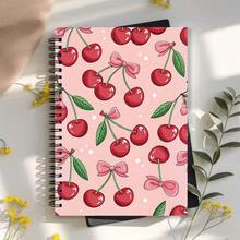 Cuaderno Espiral Clásico con Diseño de Cereza y Rayado - Diario con Regla Universitaria, Papel Premium, Portátil, para Notas, Estudio y Escritura Creativa - Adecuado para Estudiantes y Profesionales, Diseño con Tema de Cereza, Encuadernación Duradera - Regalo Perfecto para Acción de Gracias, Halloween - I - Ver 3