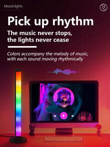 1/2pcs Smart RGB Gaming Cylinder Lamp - 16 Million Colors LED, Supports App Control & Music Sync, Dynamic Lighting Effects Rhythm With Sound, Suitable For Computer Desk/Gaming Room Decoration, Stylish Home Decor Lamp, Easy Installation & Customizable Scenes - one-size - View 5