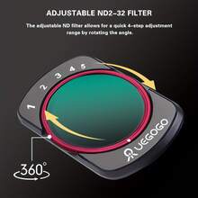 UEGOGO Magnetic ND Filter Set For Osmo Pocket 3, ND2-32 & ND32-512 Neutral Density Lens Filters, Multi-Coated High-Definition Optical Glass, Quick Magnetic Design, Suitable For Video Recording, Outdoor Photography And Exposure Balance - A - View 6