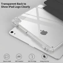 Protective Case, Solid Color Soft Silicone Shell, Built-In Pen Slot Design, Tri-Fold Multi-Angle Stand, Full Body Shockproof Scratch-Resistant Dust-Proof Protective Cover, Lightweight Tablet Case, Suitable For Multiple Models - Black - View 4