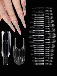 30/120pcs New Small Rocket Sandwich Dual-Mode Fast Nail Extension Molds, No Paper Film Needed, Nail Art Tools, Suitable For Beginners Home DIY Nail Salon - Multicolor - View 5