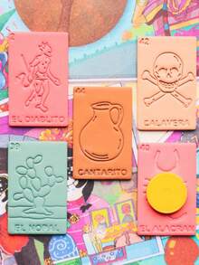 1/5pcs Mexican Colorful Bingo Game Card Shaped Handmade Clay Cutting Mold, Suitable For DIY Statement Earrings - White - View 8
