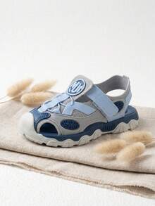 1 par de sandalias deportivas de moda para niños, sandalias planas de punta cerrada, suelas suaves antideslizantes, diseño de cierre de gancho y bucle fácil, adecuadas para actividades al aire libre, fiestas, vacaciones - Multicolor - Ver 7